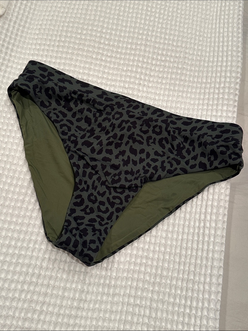Olive Green & Black Leopard Bikini Bottom